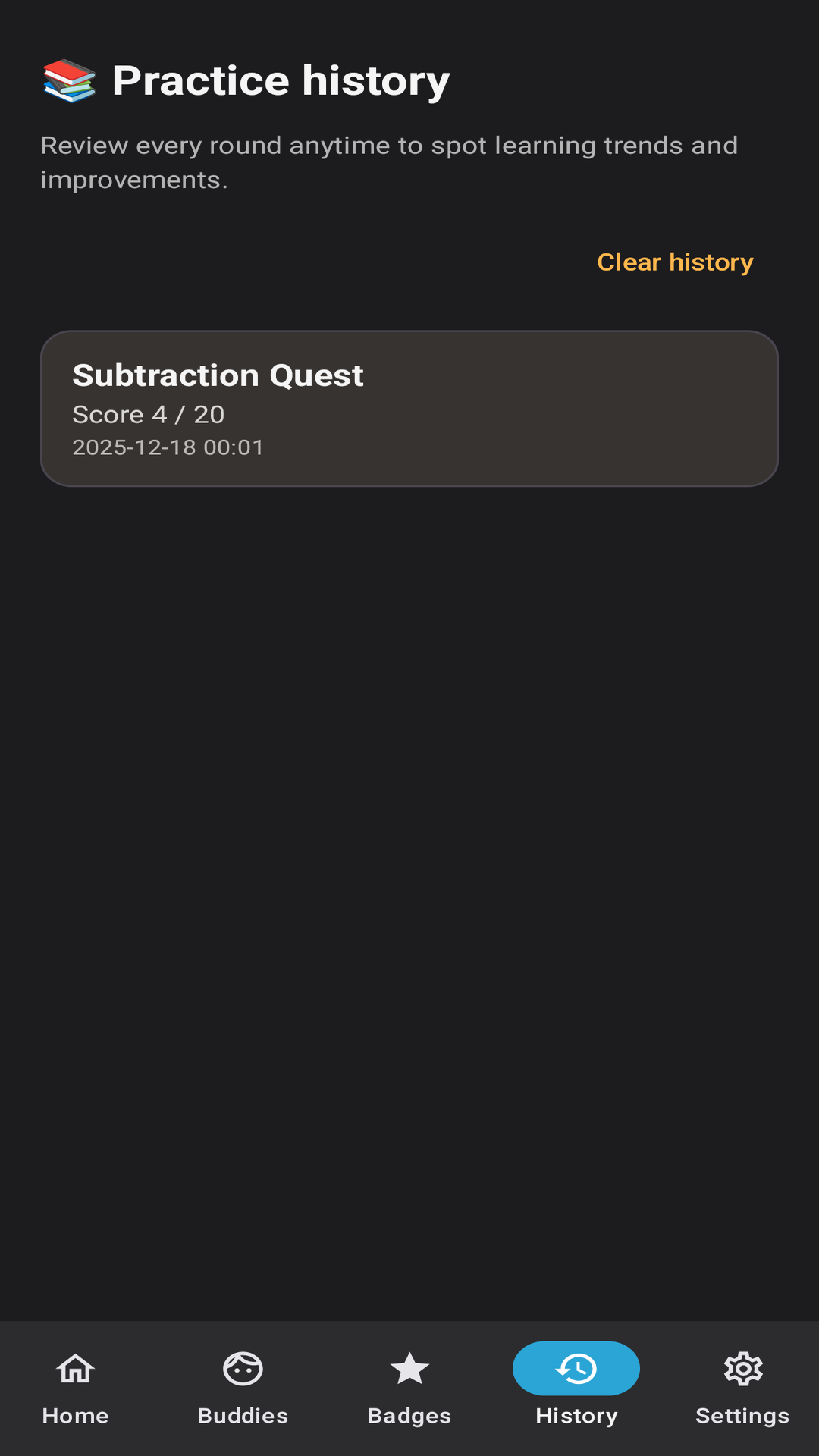 Math Buds versus mode